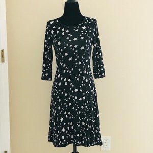 ASOS navy print jersey dress - size 0